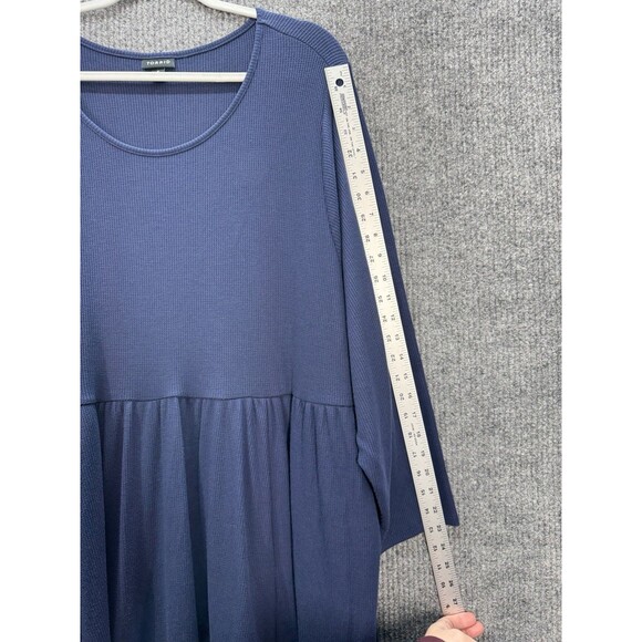 Torrid At The Knee Jersey Waffle Skater Dress Size 4X Navy Blue Tiered Crew Neck - Picture 9 of 12